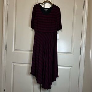 dressbarn Burgundy and Black High Low Dress